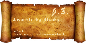 Javorniczky Bianka névjegykártya