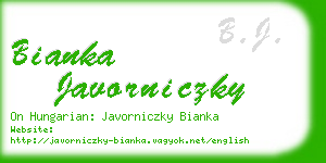 bianka javorniczky business card